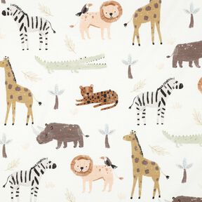 Katoenjersey Steppedier Digitaal printen | Poppy Fabrics – ivoor/donkerbruin, 