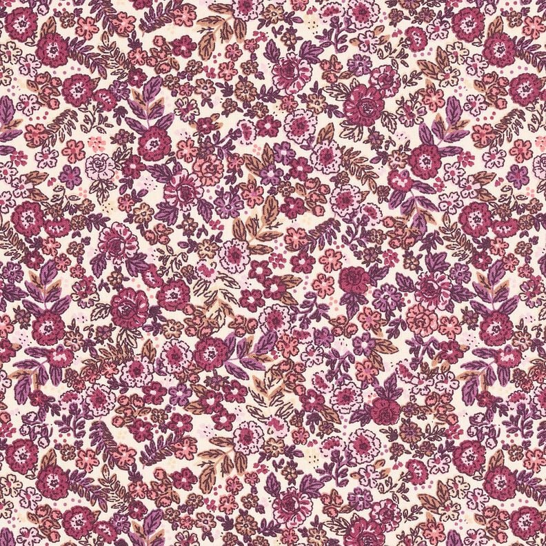 Katoenen stof Cretonne Strooibloemen – creme/druif, image number 1