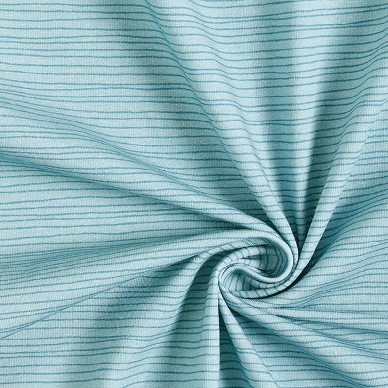 Katoenjersey smalle strepen – duifblauw,  image number 3