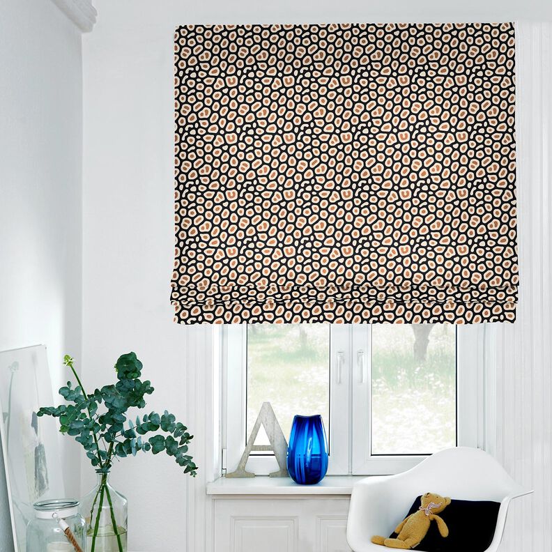Decostof Half panama abstract luipaardpatroon – zwart/cashew, image number 6