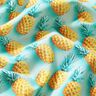 Katoenen stof Popeline ananas – aquablauw/geel,  thumbnail number 2