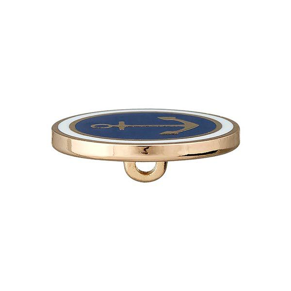 Metalen knoop Oogje Anker – marineblauw/goud,  image number 2