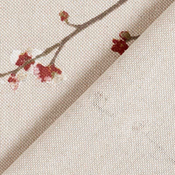 Decostof Half panama Japanse kersenbloesem – natuur/roodbruin,  image number 5