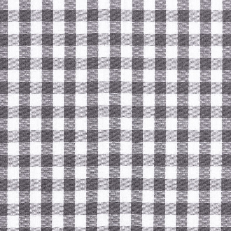 Katoenen stof Vichy ruit 1 cm – parelgrijs/wit,  image number 1