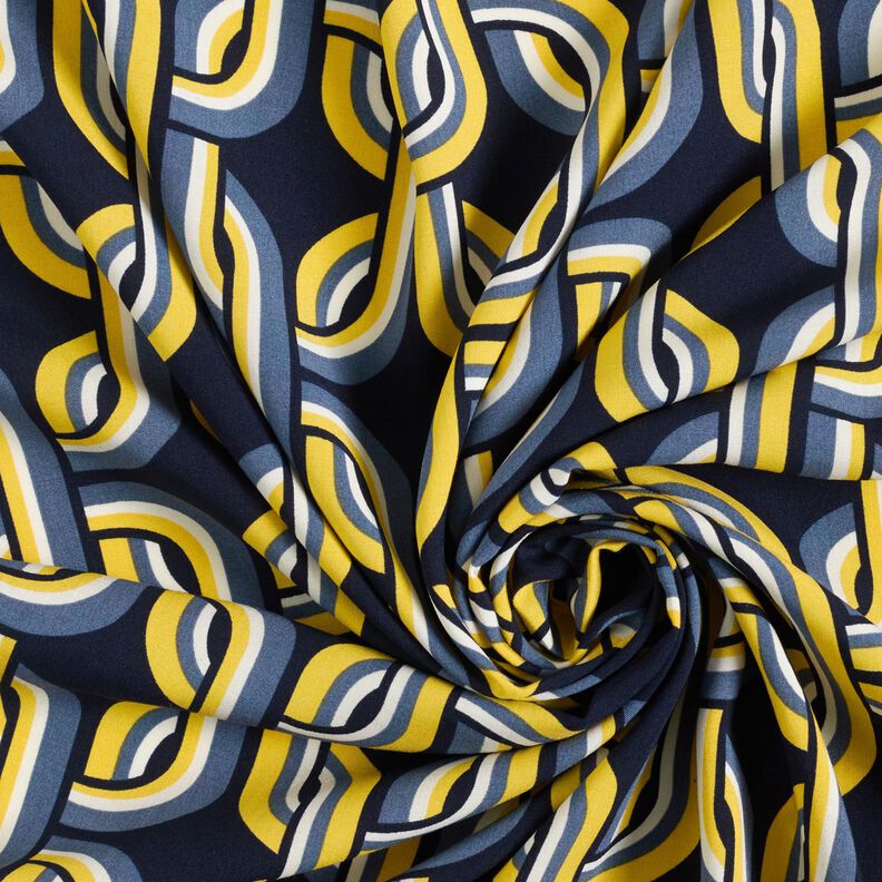 Viscosestof kettingpatroon – marineblauw | Stofrestant 60cm,  image number 3