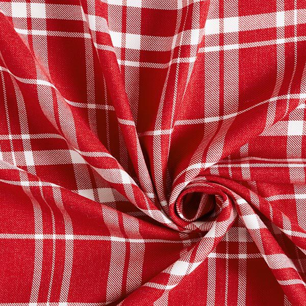 Overhemdenstof Viscose Glencheck – karmijnrood/wit, image number 3