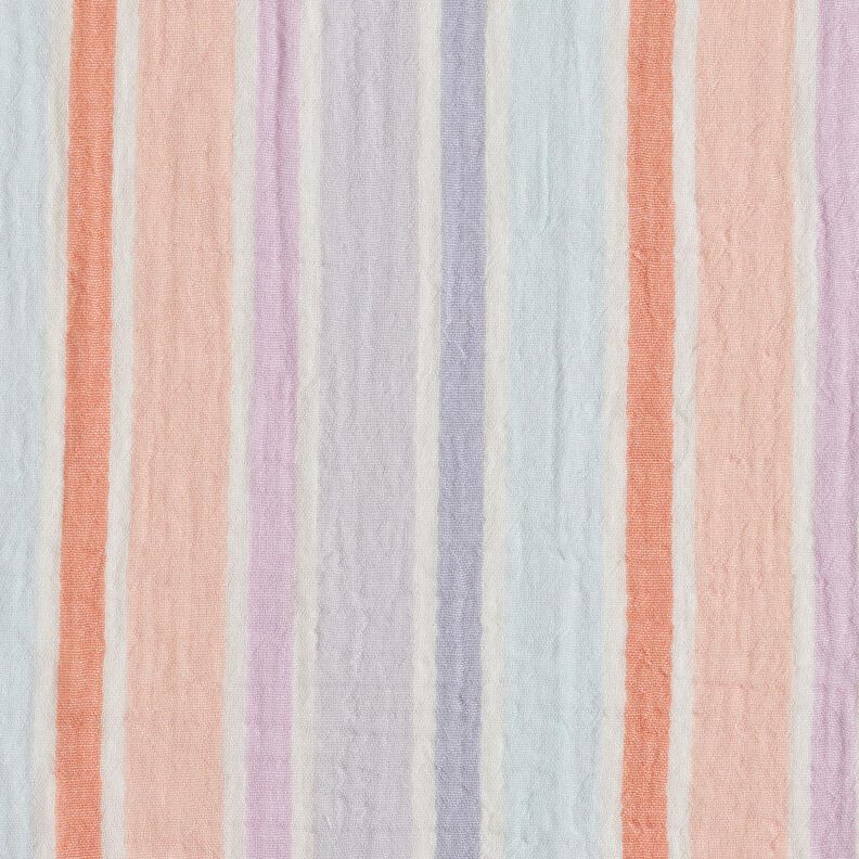 Mousseline/dubbel gehaakte stoffen garengeverfde strepen | Poppy Fabrics – ecru/kleurenmix,  image number 1