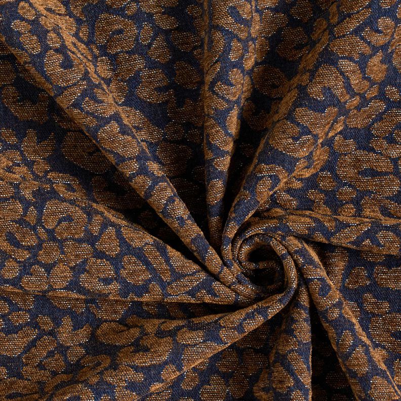Broekstof denimlook luipaardprint – middelbruin/nachtblauw,  image number 3