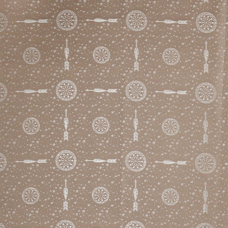Voeringstof Jacquard Dartborden en pijlen – grijs/goud,  image number 1