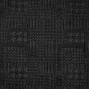 Gebreid cloqu&eacute; groot glencheck-patroon &ndash; anthraciet | Stofrestant 100cm, 