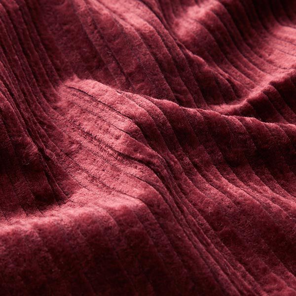 Stretch corduroy katoen-viscosemix effen – bordeauxrood, image number 2