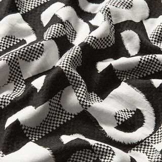 Jacquardjersey geometrische patronen en ruiten – zwart/wit, 