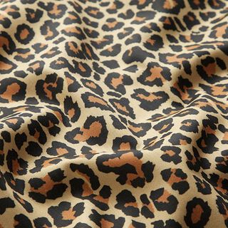 Decostof Katoensatijn Luipaardpatroon – bruin, 