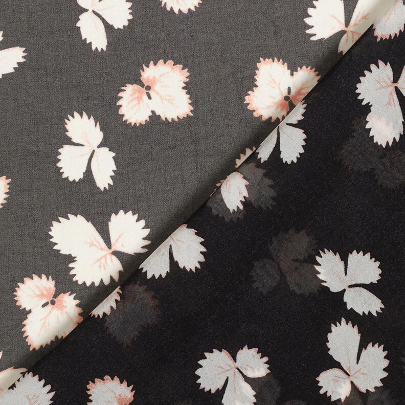 Chiffon bladeren – zwart/wit,  image number 4
