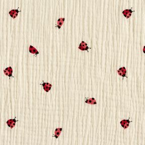 Mousseline/dubbel gehaakte stoffen schattige lieveheersbeestjes – ecru, 