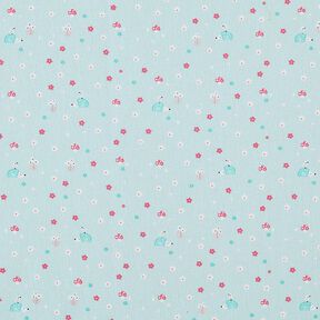 Popeline egel en paddenstoelen – babyblauw, 