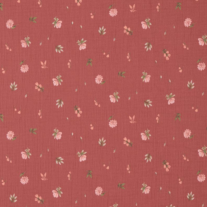 Mousseline/dubbel gehaakte stoffen delicate bloemen | by Poppy – roodbruin,  image number 1