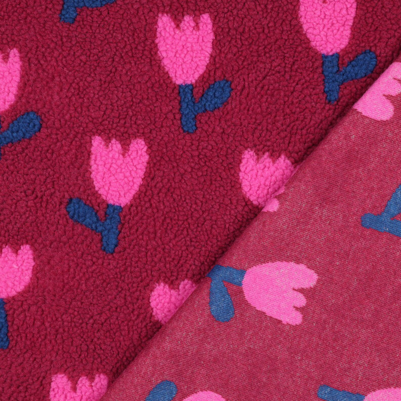 Teddy pluche tulpen | Poppy Fabrics – karmijnrood,  image number 4