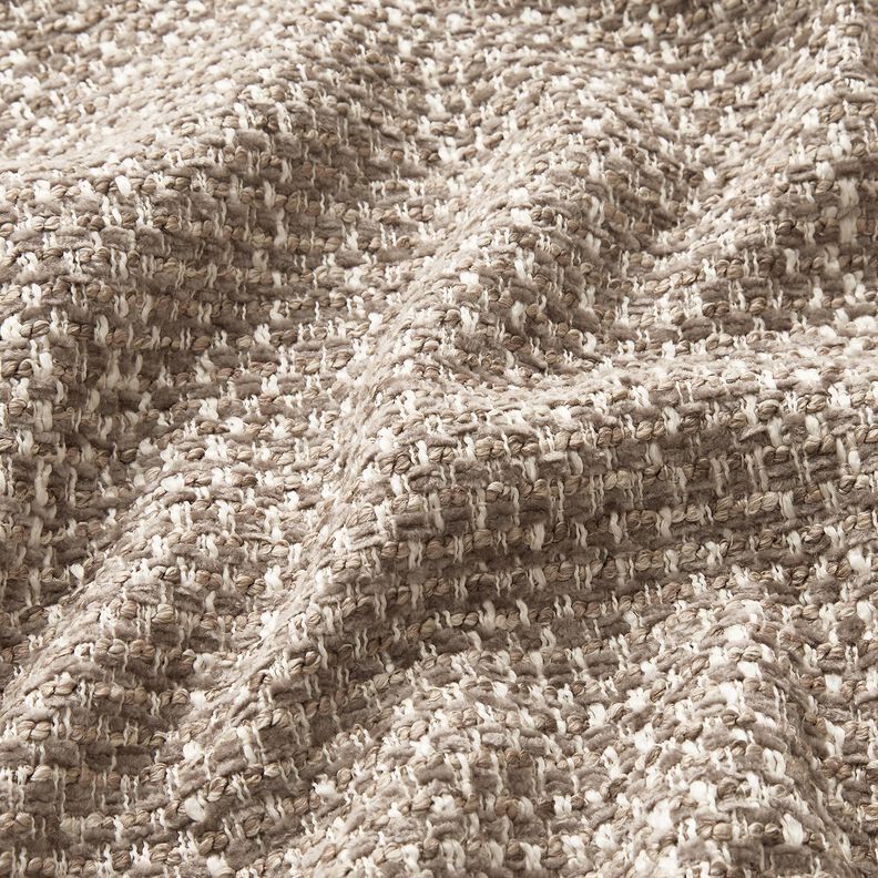 Bekledingsstof kleurrijke bouclé-look – donkertaupe/lichtbeige, image number 2