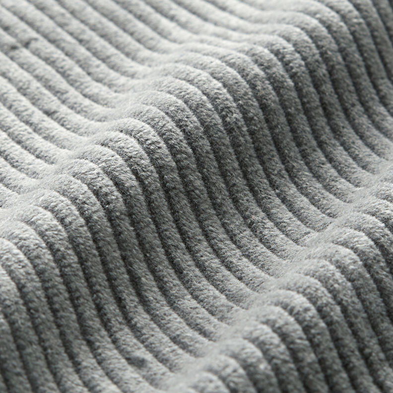 Brede rib voorgewassen Effen – grijs,  image number 2