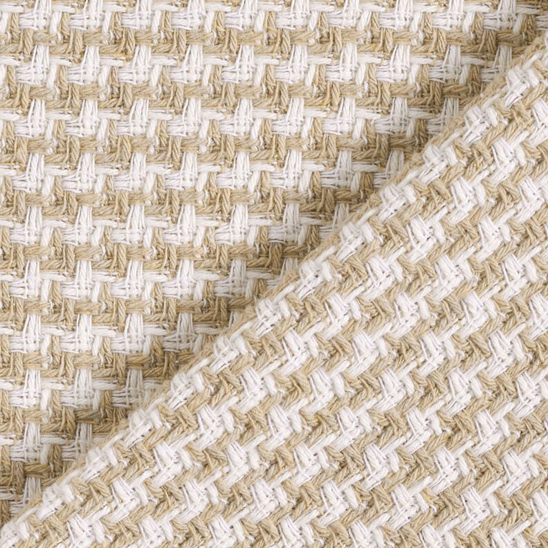 Grove jasstof pied-de-poule – beige/wit,  image number 5