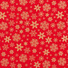 Katoenen stof Popeline Sneeuwkristal – rood/goud,  thumbnail number 1