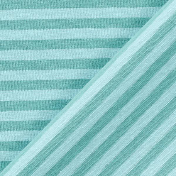 Katoenjersey smalle strepen – mint/lichtblauw,  image number 4
