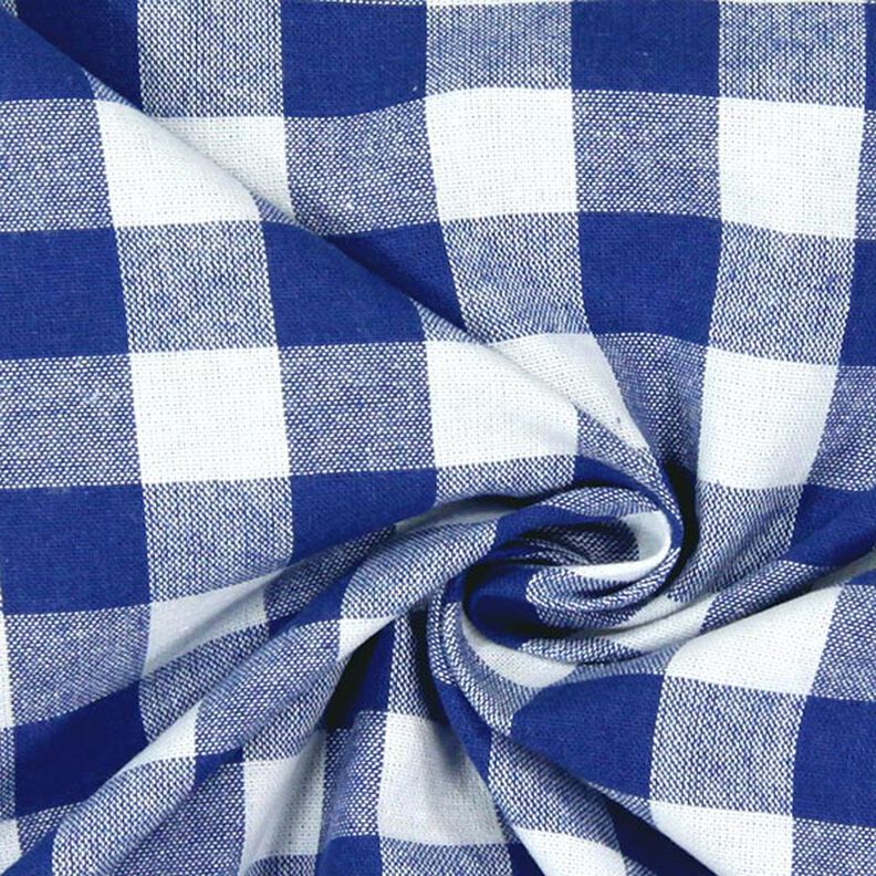Katoenen stof Vichy ruit 1,7 cm – koningsblauw/wit,  image number 2