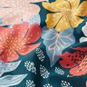 Katoenen stof Cretonne Kleurrijke bloemen – donkergroen,  thumbnail number 2