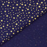 Katoenen stof cretonne Kerst sterrenhemel klein – marineblauw/goud,  thumbnail number 3