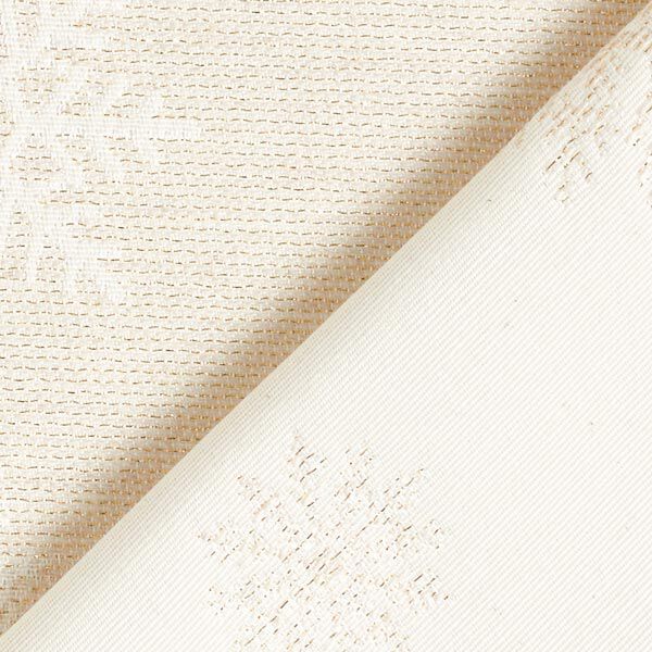 Decostof jacquard Glinsterende sneeuwvlokjes – natuur/goud, image number 6