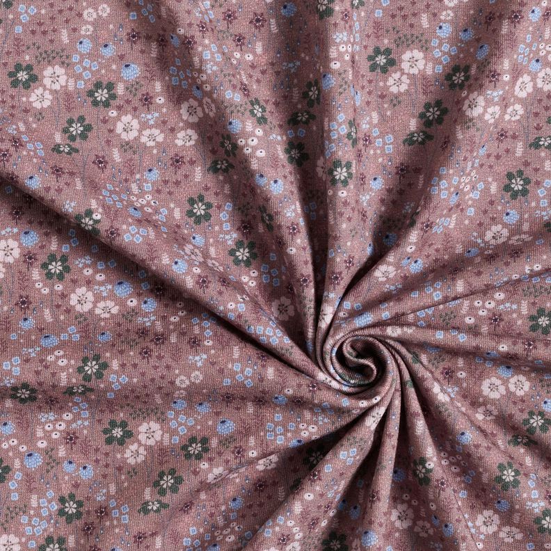Katoenjersey Bosbloemenweide Digitaal printen – donker oudroze,  image number 3