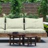 Outdoorstof Canvas Golvende strepen – lichtolijf/lichtbeige,  thumbnail number 5