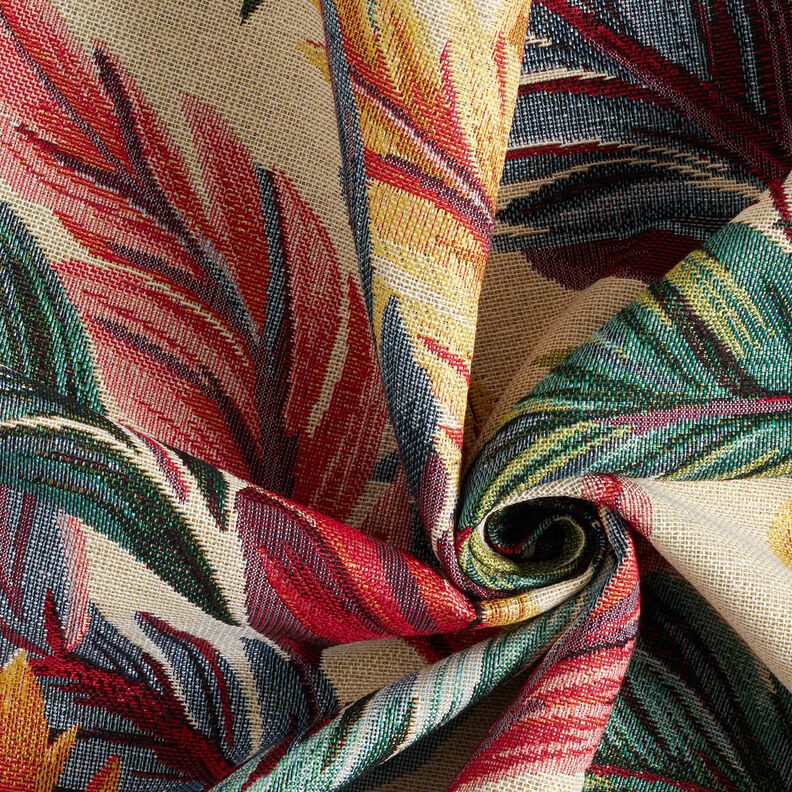 Decostof Gobelin Palmbladeren – lichtbeige/groen,  image number 3