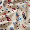 Decostof Half panama maritieme klassiekers – natuur/marineblauw,  thumbnail number 2