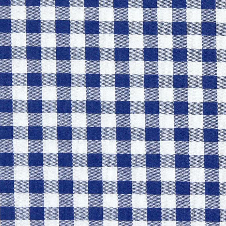 Katoenen stof Vichy ruit 1 cm – koningsblauw/wit,  image number 1