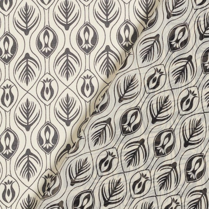 Chiffon art deco-patroon – zwart/wit,  image number 4