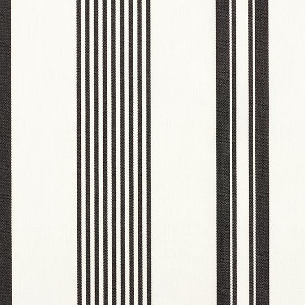 Outdoorstof Canvas Fijne strepenmix – zwart/wit,  image number 1