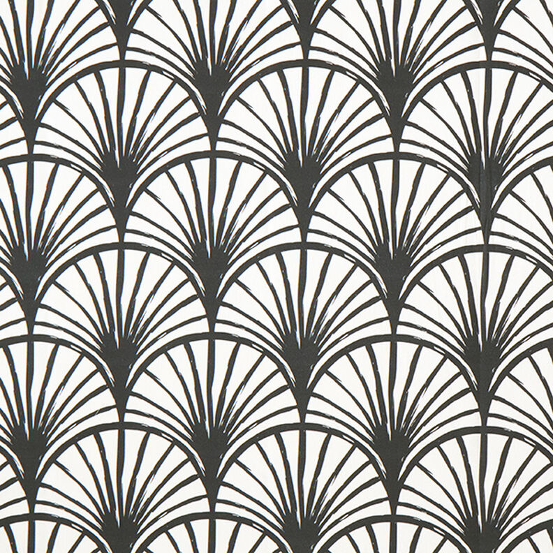 Decostof Half panama abstracte vakken – ivoor/zwart,  image number 1