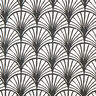 Decostof Half panama abstracte vakken – ivoor/zwart,  thumbnail number 1