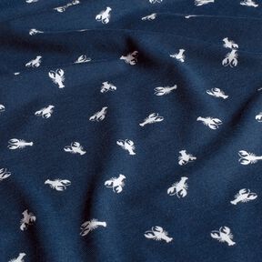 Katoenjersey Reuzengarnaal – marineblauw, 