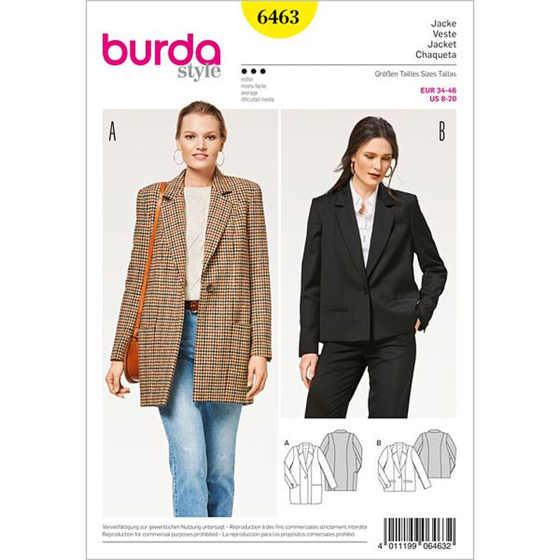 Jas | Blazer, Burda 6463 | 34 - 46,  image number 1