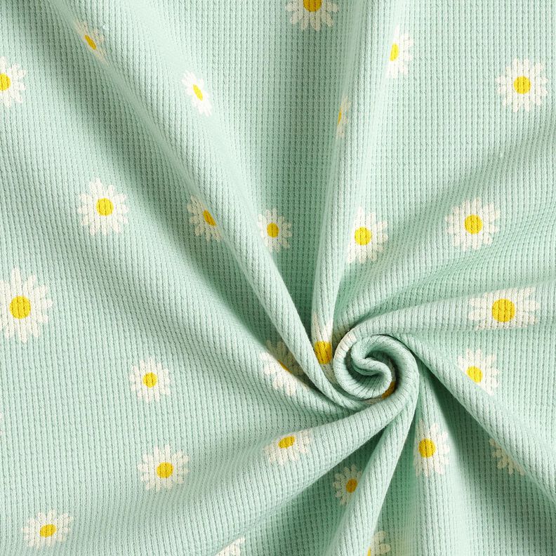 Wafel jersey Madeliefjes – licht mint, image number 3