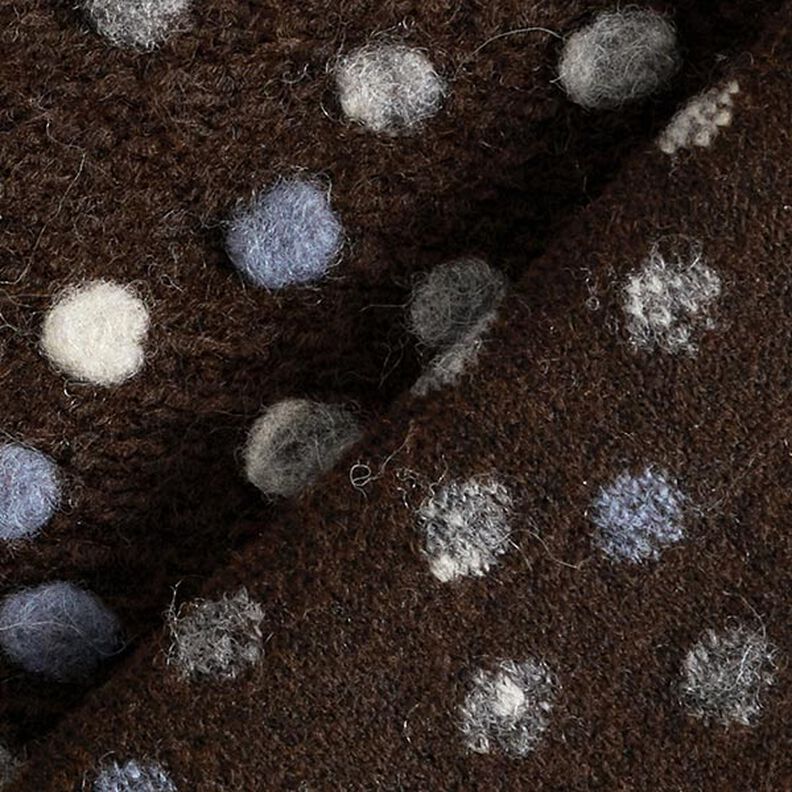 Gebreide wol kleurrijke knoppen – donkerbruin,  image number 4