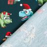 French Terry sommersweat Kerstdinosaurussen onder palmbomen | Glitzerpüppi – petroleum/lichtgroen,  thumbnail number 4