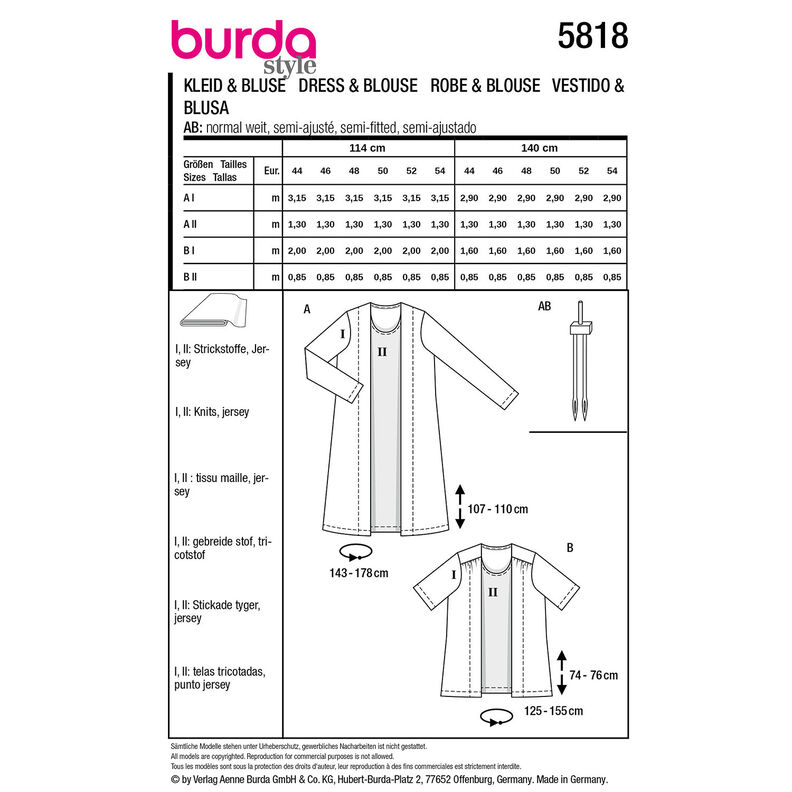 Plus-Size Jurk / Blouse 5818 | Burda | 44-54,  image number 9