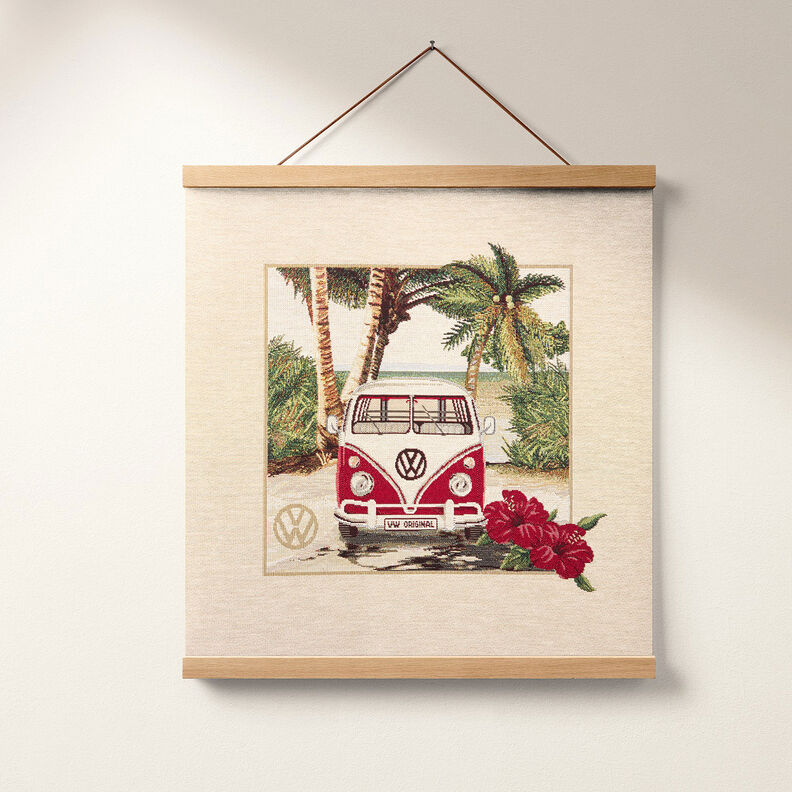 Decostof Gobelinstuk VW Bulli – natuur/rood,  image number 8