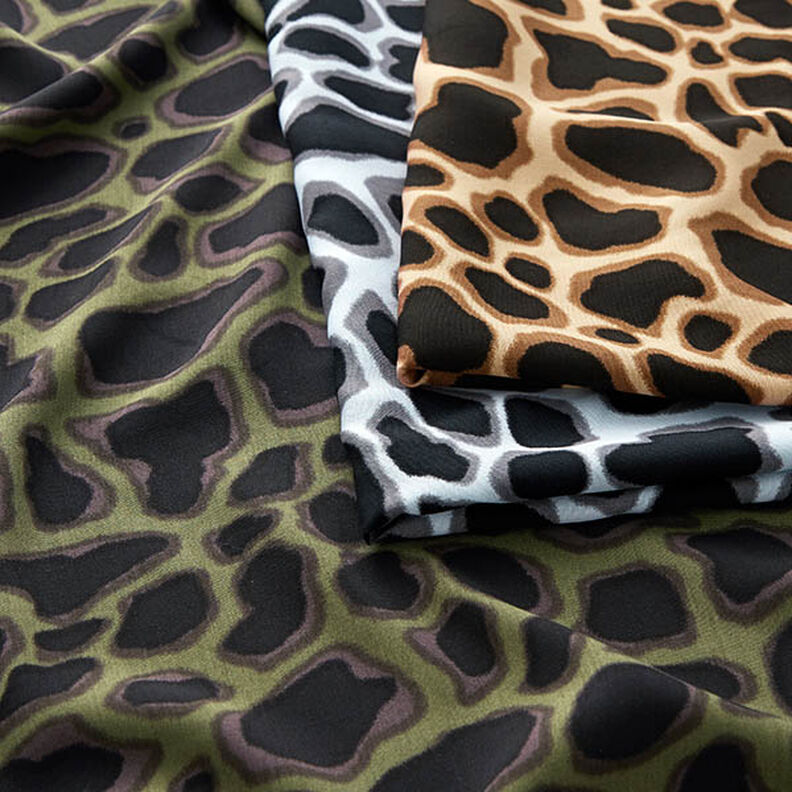 Viscosestof luipaardpatroon – lichtblauw/zwart,  image number 5