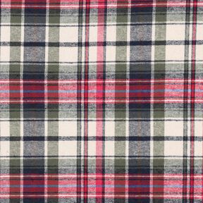 Katoenflanel Ruit | Poppy Fabrics – olijf/rood, 