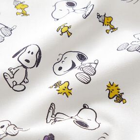 Katoenpopeline licentiestof Snoopy & Woodstock | Peanuts ™ – wit, 